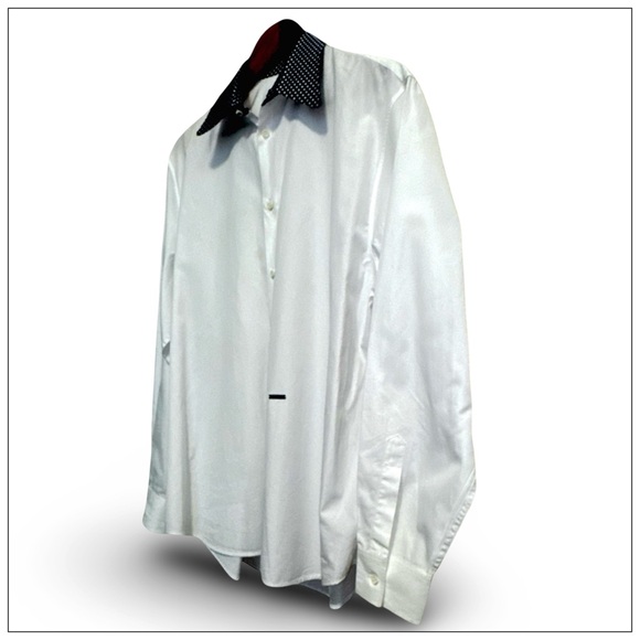 DSquared2 Men’s Long-Sleeve Dress Shirt w/ Contrasting Collar. Size 48 - Picture 6 of 12